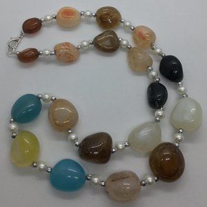 🔥🔥Mix Onyx Tumble Stone Necklace.Flash sale🔥🔥